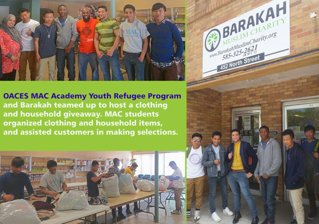 MAC Students volunteered at Barakah in May. Our students organized clothing and household items, and assisted customers in making selections. 