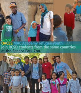 OACES MAC Academy youth refugees visit the Seneca Park Zoo, with RCSD students from the same countries.